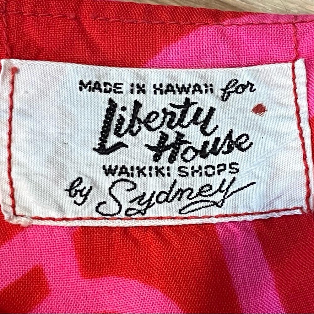 Vintage Liberty House Waikiki Tunic, floral, pink/red, covered buttons, S, GUC - Picture 9 of 9